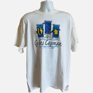 Gildan XL Princess Cruises Grand Cayman Souvenir Tee White Regular